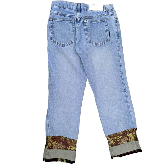 Billy Blues women's cropped jeans blue patches Y2K Size 26 Mid Rise A000167 - Picture 11 of 14